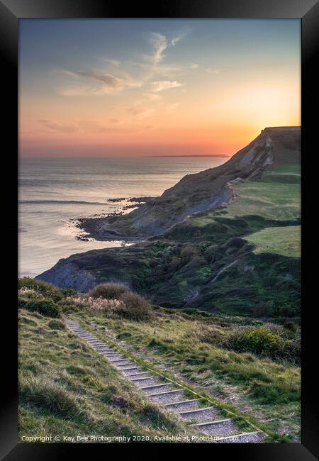Sunset over Chapman's Pool in Dorset Framed Print by KB Photo