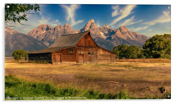 T. A. Moulton Barn and Grand Teton Acrylic by Stephen Stookey