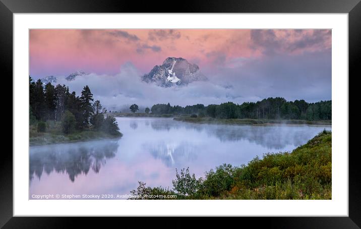 Sunrise Reflections at Oxbow Bend Framed Mounted Print by Stephen Stookey