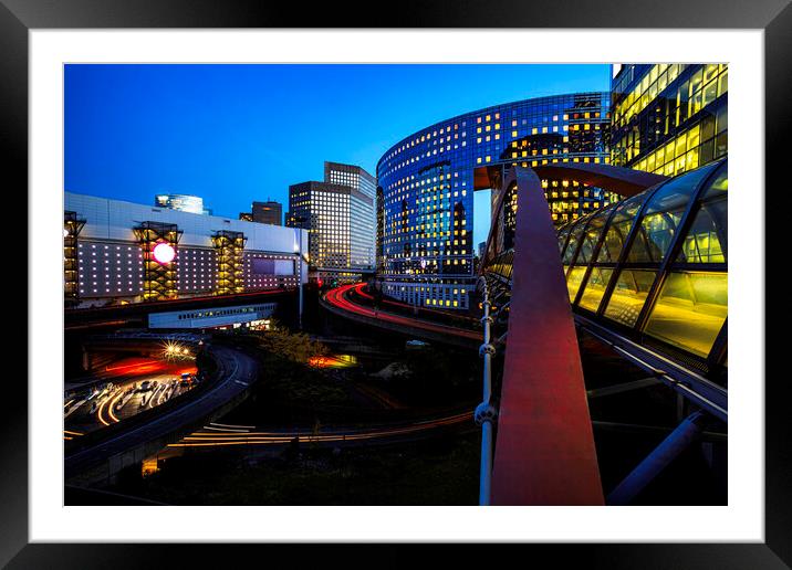 A view of a city at night Framed Mounted Print by Ankor Light