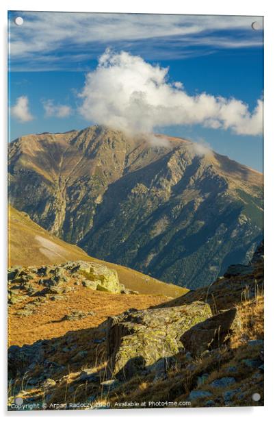 Mountain landscape in Pyrenees in Andorra Acrylic by Arpad Radoczy