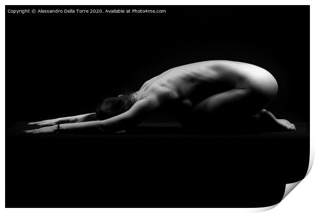 Nude woman bodyscape Print by Alessandro Della Torre