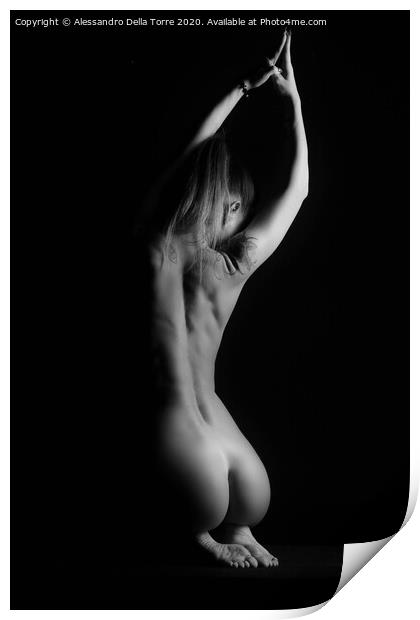 Nude woman bodyscape Print by Alessandro Della Torre
