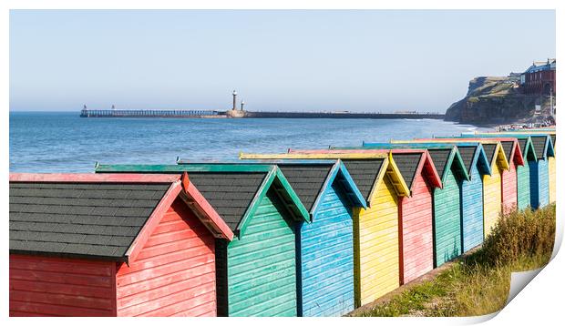 Fading beach huts at Whitby Print by Jason Wells