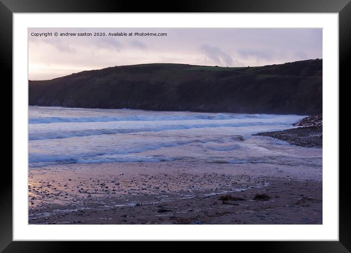 Aberdaron sunset Framed Mounted Print by andrew saxton