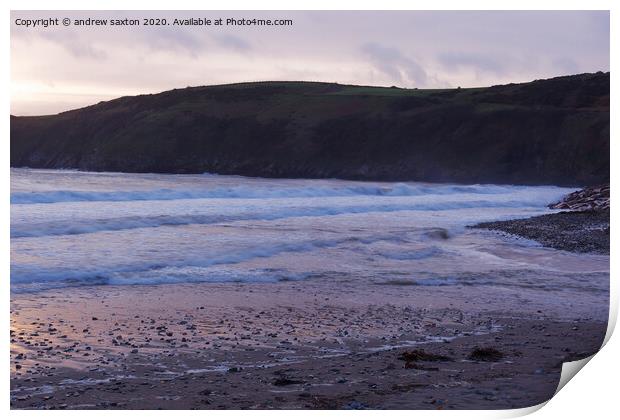 Aberdaron sunset Print by andrew saxton