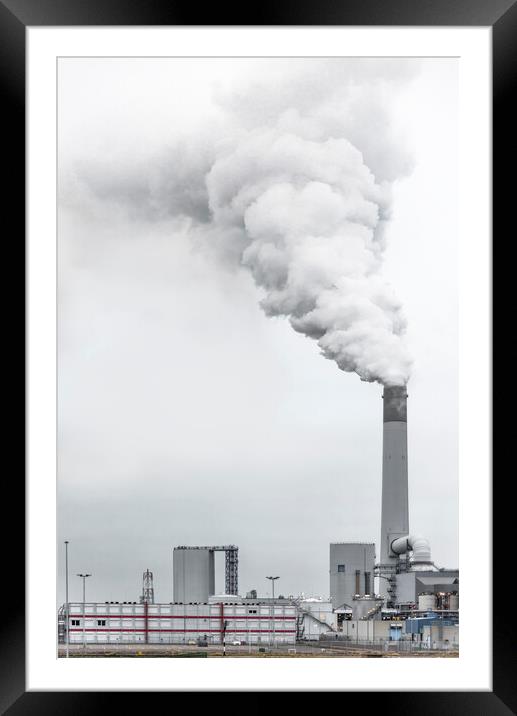 A factory with smoke coming out of it Framed Mounted Print by Ankor Light