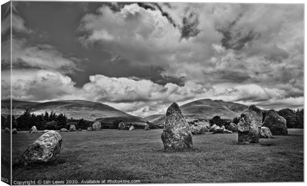 Castlerigg And The Northern Fells Canvas Print by Ian Lewis