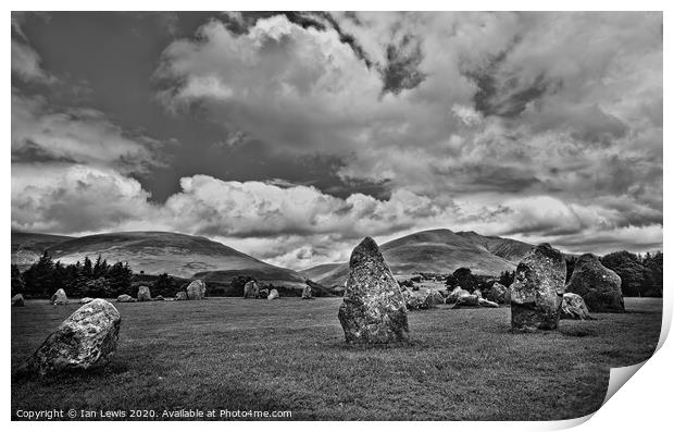 Castlerigg And The Northern Fells Print by Ian Lewis