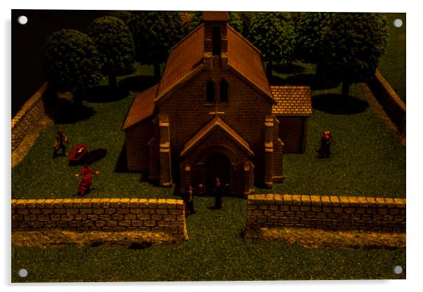 Vampires Awake at Smallville Church Acrylic by Steve Purnell
