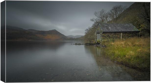 Old Boathouse at Llyn Dinas Canvas Print by Natures' Canvas: Wall Art  & Prints by Andy Astbury