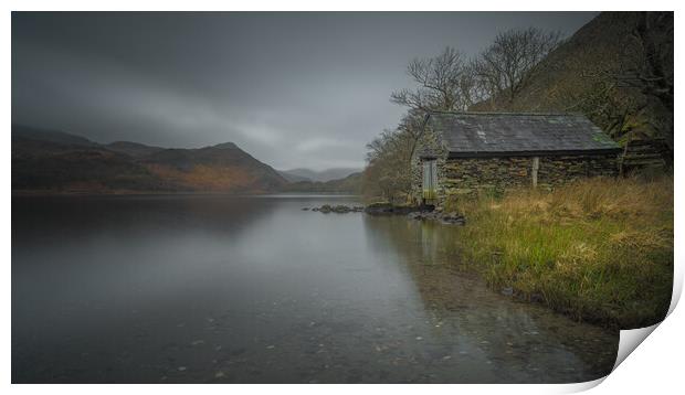 Old Boathouse at Llyn Dinas Print by Natures' Canvas: Wall Art  & Prints by Andy Astbury
