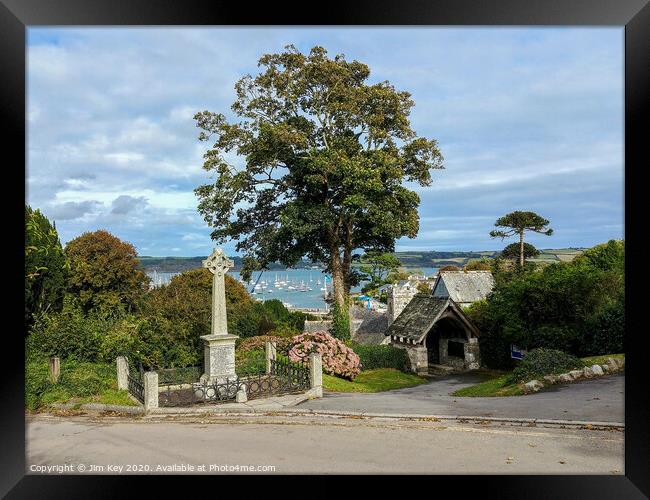 St Mylor Church - Mylor Churchtown  Framed Print by Jim Key