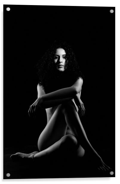 Nude young woman Acrylic by Alessandro Della Torre