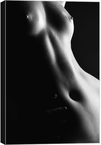 Nude torso of woman breast Canvas Print by Alessandro Della Torre