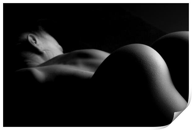 Woman nude in bodyscape Print by Alessandro Della Torre