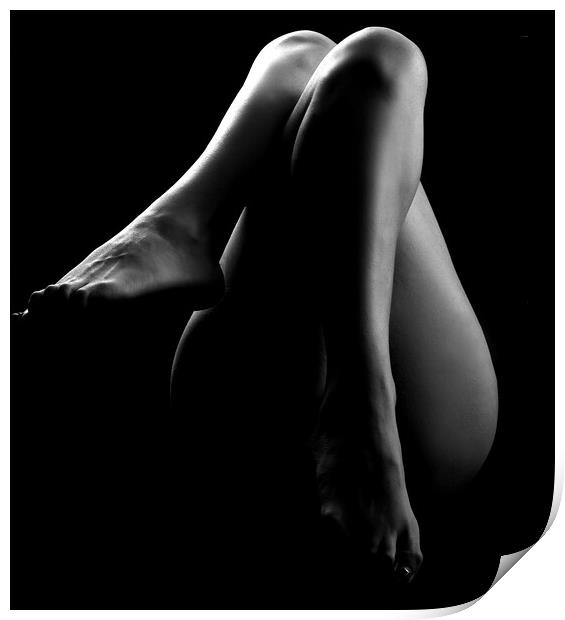 bodyscape nude legs of woman Print by Alessandro Della Torre