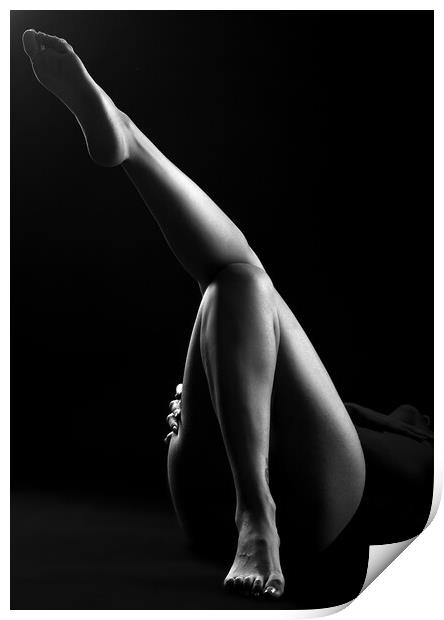 bodyscape nude legs of woman Print by Alessandro Della Torre