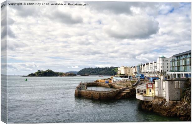 West Hoe foreshore Canvas Print by Chris Day