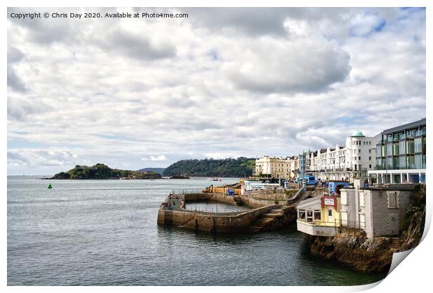 West Hoe foreshore Print by Chris Day