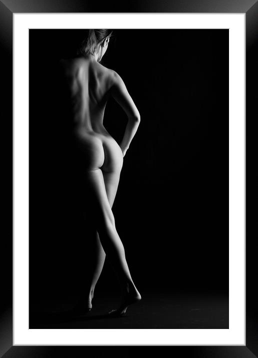 Nude sexy woman standing Framed Mounted Print by Alessandro Della Torre