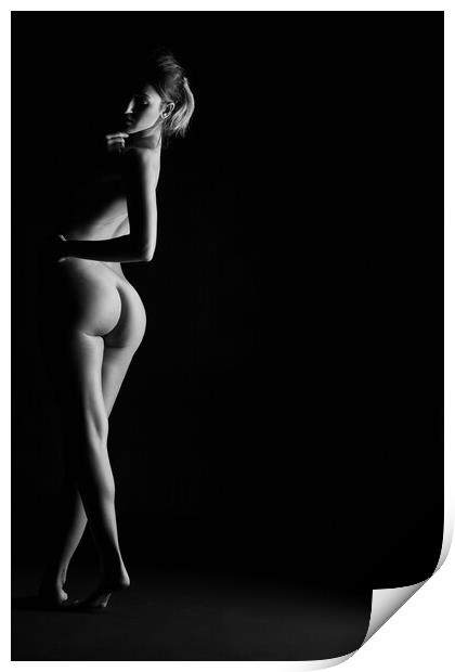 nude bodyscape woman standing Print by Alessandro Della Torre
