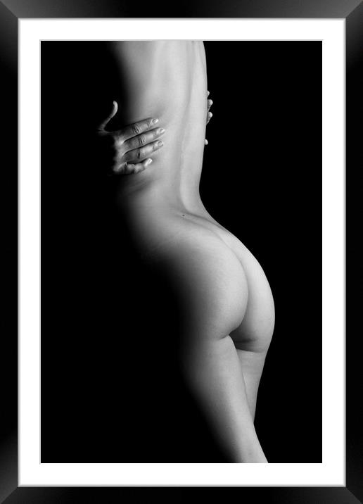 sensual nude woman back and ass Framed Mounted Print by Alessandro Della Torre