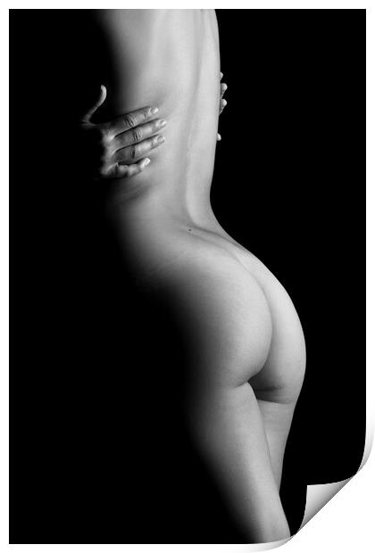 sensual nude woman back and ass Print by Alessandro Della Torre