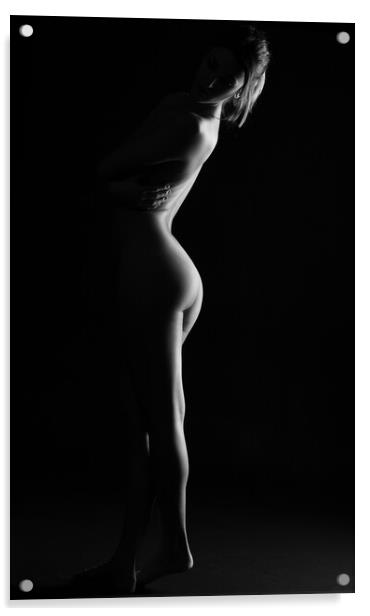 standing nude woman on bodyscape Acrylic by Alessandro Della Torre