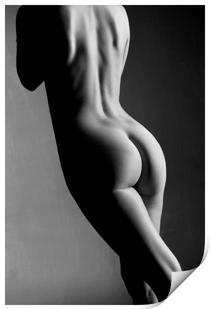 nude back woman Print by Alessandro Della Torre