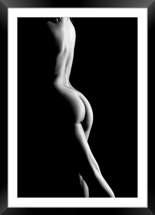 nude woman back and ass fine art bodyscape Framed Mounted Print by Alessandro Della Torre