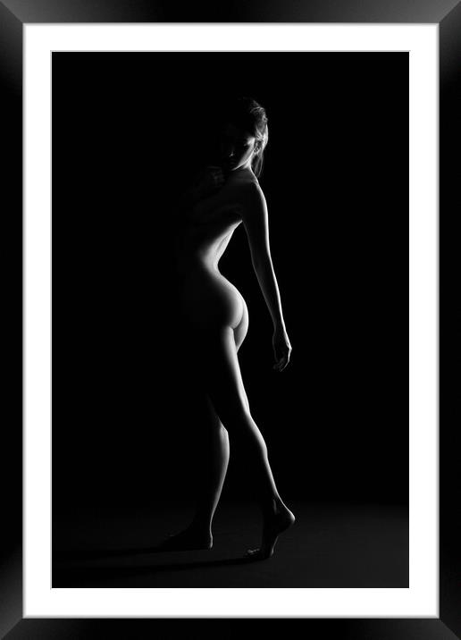 nude standing bodyscape of sensual fine art woman  Framed Mounted Print by Alessandro Della Torre