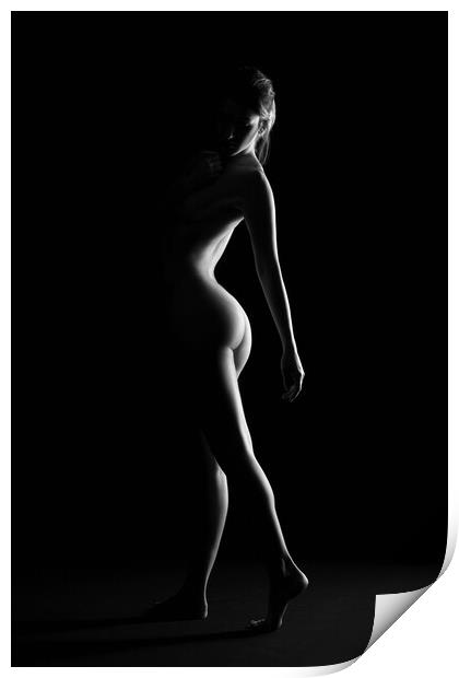 nude standing bodyscape of sensual fine art woman  Print by Alessandro Della Torre