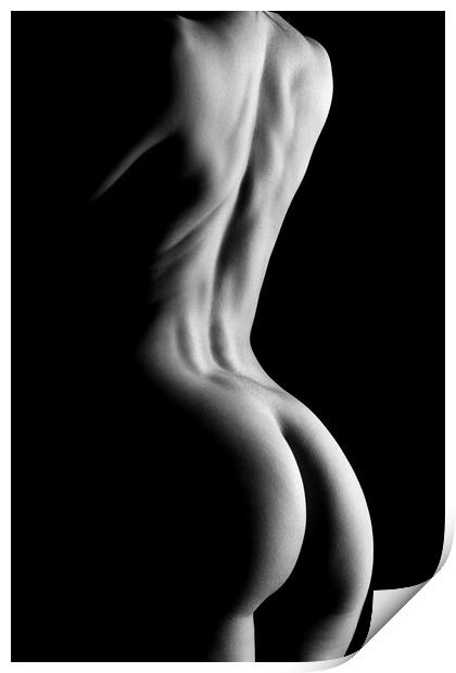 nude standing bodyscape of woman's ass and back Print by Alessandro Della Torre