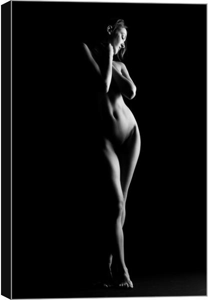 nude standing bodyscape of sensual fine art woman Canvas Print by Alessandro Della Torre