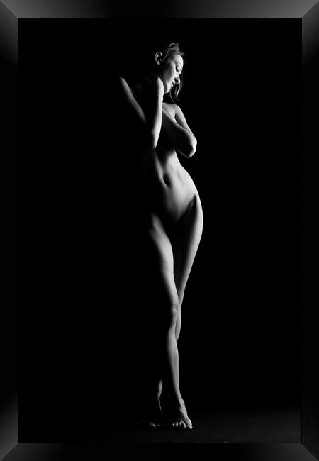 nude standing bodyscape of sensual fine art woman Framed Print by Alessandro Della Torre