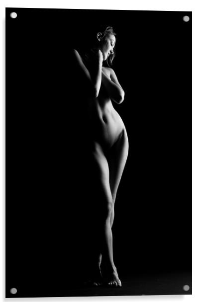 nude standing bodyscape of sensual fine art woman Acrylic by Alessandro Della Torre