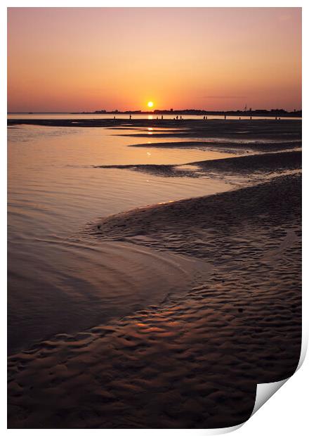 Sunset on Hayling Island Print by Ashley Chaplin