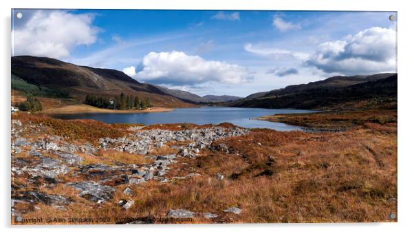 Glen Cannich Loch Acrylic by Alan Simpson