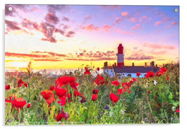 Radiant Sunrise at Souter Lighthouse Acrylic by John Carson
