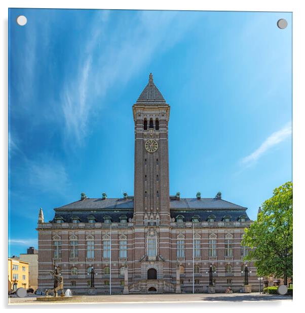 Norrkoping Town Hall Acrylic by Antony McAulay