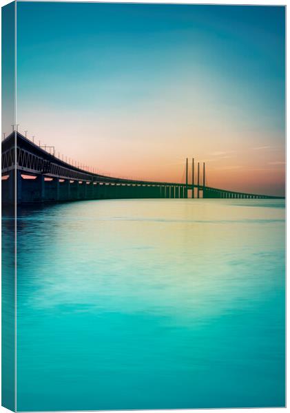 Oresunds Bridge at Dusk Canvas Print by Antony McAulay