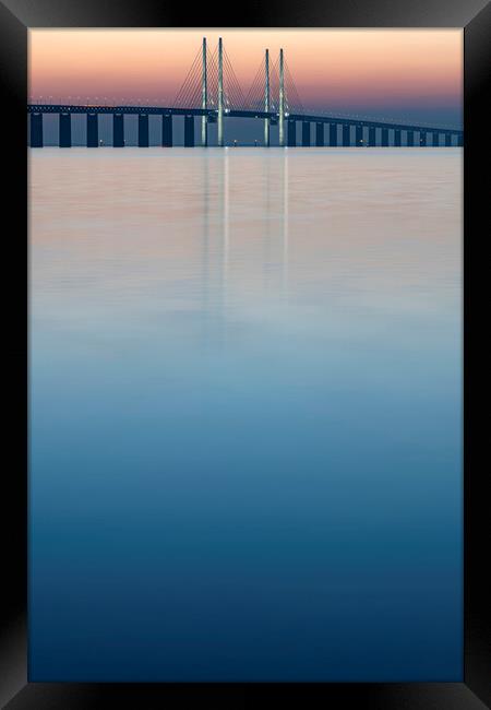 Oresunds Bridge at Sunset Framed Print by Antony McAulay