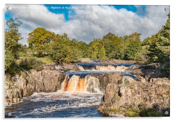 Autumn Tints at Low Force Waterfall Sep 2020 Acrylic by Richard Laidler