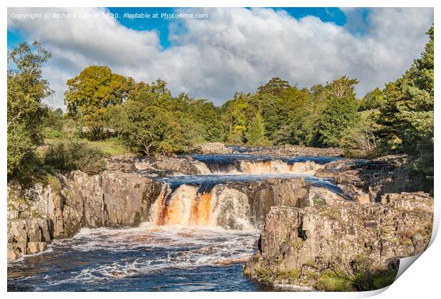 Autumn Tints at Low Force Waterfall Sep 2020 Print by Richard Laidler