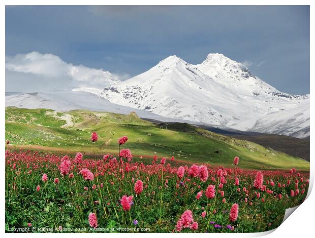 Mountains of the Caucasus Print by Mikhail Pogosov