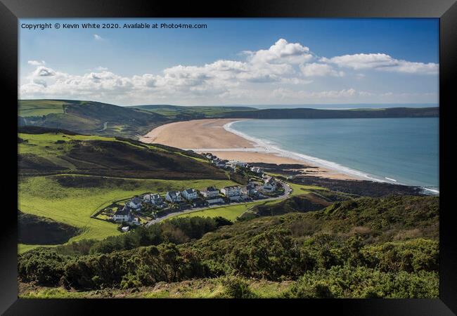 Woolacombe Beach view Framed Print by Kevin White