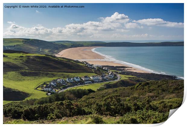 Woolacombe Beach view Print by Kevin White