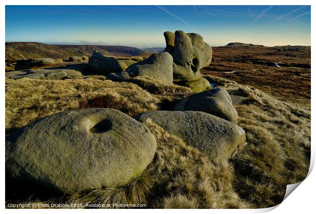 Along the Southern Edges of Kinder Scout Print by Chris Drabble
