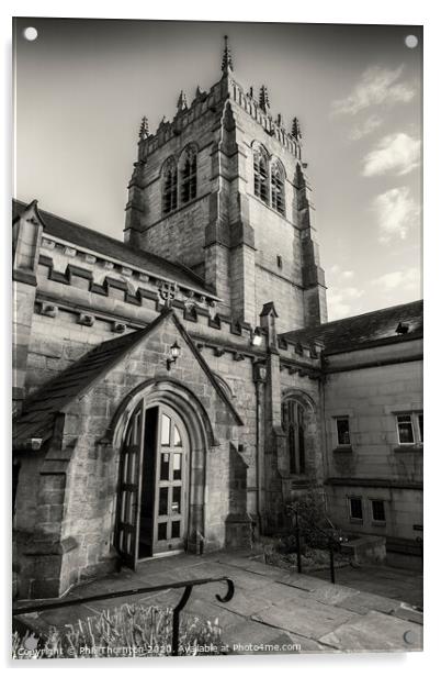 Bradford Cathedral B&W Acrylic by Phill Thornton